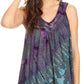 Sakkas Sana Tie Dye Sleeveless Embroidered V-Neck Tank Tunic Top Blouse / Cover Up