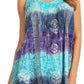 Sakkas Renee Dip Dye Floral Print Tank with Sequins and Embroidery