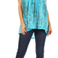 Sakkas Alyse Crinkle Tie Dye Tank with Sequins and Embroidery