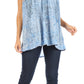 Sakkas Alyse Crinkle Tie Dye Tank with Sequins and Embroidery