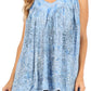 Sakkas Alyse Crinkle Tie Dye Tank with Sequins and Embroidery
