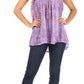 Sakkas Alyse Crinkle Tie Dye Tank with Sequins and Embroidery