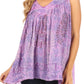 Sakkas Alyse Crinkle Tie Dye Tank with Sequins and Embroidery