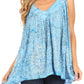 Sakkas Alyse Crinkle Tie Dye Tank with Sequins and Embroidery