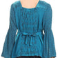 Sakkas Soraya Embroidered Eyelet Button Down Blouse Top with Long Sleeves and Ties