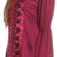 Sakkas Soraya Embroidered Eyelet Button Down Blouse Top with Long Sleeves and Ties