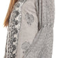 Sakkas Soraya Embroidered Eyelet Button Down Blouse Top with Long Sleeves and Ties