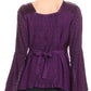 Sakkas Soraya Embroidered Eyelet Button Down Blouse Top with Long Sleeves and Ties