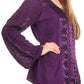 Sakkas Soraya Embroidered Eyelet Button Down Blouse Top with Long Sleeves and Ties