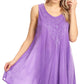Sakkas Lana Ombre Tie Dye Embroidered Tank Style Long Summer Top | Cover Up