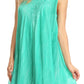 Sakkas Lana Ombre Tie Dye Embroidered Tank Style Long Summer Top | Cover Up