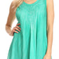 Sakkas Lana Ombre Tie Dye Embroidered Tank Style Long Summer Top | Cover Up