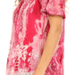 Sakkas Celia Marble Batik Short Sleeve Blouse/Top with Embroidery and Crochet