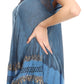 Sakkas Diane Short Sleeve Slim Top Blouse with Sequin Embroidery & Golden Print