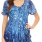 Sakkas Mira Tie Dye Two Tone Sheer Cap Sleeve Relaxed Fit Embellished Tunic Top