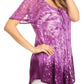 Sakkas Mira Tie Dye Two Tone Sheer Cap Sleeve Relaxed Fit Embellished Tunic Top