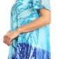 Sakkas Mira Tie Dye Two Tone Sheer Cap Sleeve Relaxed Fit Embellished Tunic Top