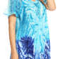 Sakkas Mira Tie Dye Two Tone Sheer Cap Sleeve Relaxed Fit Embellished Tunic Top