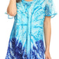Sakkas Mira Tie Dye Two Tone Sheer Cap Sleeve Relaxed Fit Embellished Tunic Top
