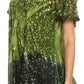 Sakkas Mira Tie Dye Two Tone Sheer Cap Sleeve Relaxed Fit Embellished Tunic Top