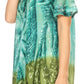 Sakkas Mira Tie Dye Two Tone Sheer Cap Sleeve Relaxed Fit Embellished Tunic Top