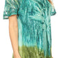 Sakkas Mira Tie Dye Two Tone Sheer Cap Sleeve Relaxed Fit Embellished Tunic Top