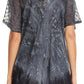 Sakkas Mira Tie Dye Two Tone Sheer Cap Sleeve Relaxed Fit Embellished Tunic Top