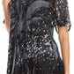 Sakkas Mira Tie Dye Two Tone Sheer Cap Sleeve Relaxed Fit Embellished Tunic Top
