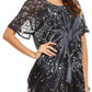 Sakkas Mira Tie Dye Two Tone Sheer Cap Sleeve Relaxed Fit Embellished Tunic Top