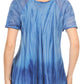 Sakkas Siri Ombre Tie Dye Embroidered Sheer Cap Sleeve Relaxed Fit Tunic Top