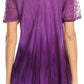 Sakkas Siri Ombre Tie Dye Embroidered Sheer Cap Sleeve Relaxed Fit Tunic Top