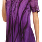 Sakkas Siri Ombre Tie Dye Embroidered Sheer Cap Sleeve Relaxed Fit Tunic Top
