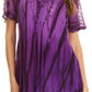 Sakkas Siri Ombre Tie Dye Embroidered Sheer Cap Sleeve Relaxed Fit Tunic Top