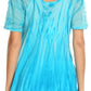 Sakkas Siri Ombre Tie Dye Embroidered Sheer Cap Sleeve Relaxed Fit Tunic Top