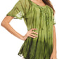 Sakkas Siri Ombre Tie Dye Embroidered Sheer Cap Sleeve Relaxed Fit Tunic Top