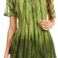 Sakkas Siri Ombre Tie Dye Embroidered Sheer Cap Sleeve Relaxed Fit Tunic Top
