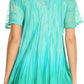 Sakkas Siri Ombre Tie Dye Embroidered Sheer Cap Sleeve Relaxed Fit Tunic Top