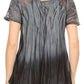 Sakkas Siri Ombre Tie Dye Embroidered Sheer Cap Sleeve Relaxed Fit Tunic Top