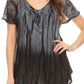 Sakkas Siri Ombre Tie Dye Embroidered Sheer Cap Sleeve Relaxed Fit Tunic Top