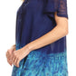 Sakkas Clarice Petite Raglan Lace Up Tie Dye Blouse with Embroidery and Sequins