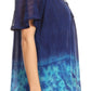 Sakkas Clarice Petite Raglan Lace Up Tie Dye Blouse with Embroidery and Sequins