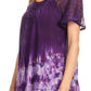 Sakkas Clarice Petite Raglan Lace Up Tie Dye Blouse with Embroidery and Sequins