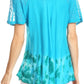 Sakkas Clarice Petite Raglan Lace Up Tie Dye Blouse with Embroidery and Sequins