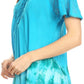 Sakkas Clarice Petite Raglan Lace Up Tie Dye Blouse with Embroidery and Sequins