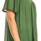 Sakkas Emma Crinkle V-neck Short Sleeve Top Blouse with Embroidery and Sequin