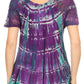 Sakkas Isayan Multi Color Embellished Tie Dye Sheer Cap Sleeve Tunic Top
