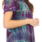 Sakkas Isayan Multi Color Embellished Tie Dye Sheer Cap Sleeve Tunic Top