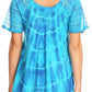 Sakkas Isayan Multi Color Embellished Tie Dye Sheer Cap Sleeve Tunic Top