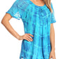 Sakkas Isayan Multi Color Embellished Tie Dye Sheer Cap Sleeve Tunic Top