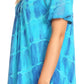 Sakkas Isayan Multi Color Embellished Tie Dye Sheer Cap Sleeve Tunic Top